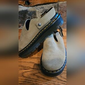 Dr. Martens Olive Suede Mules